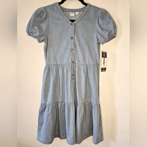 GAP Girls Blue Chambray Denim Dress, Size XL 14/16, NWT